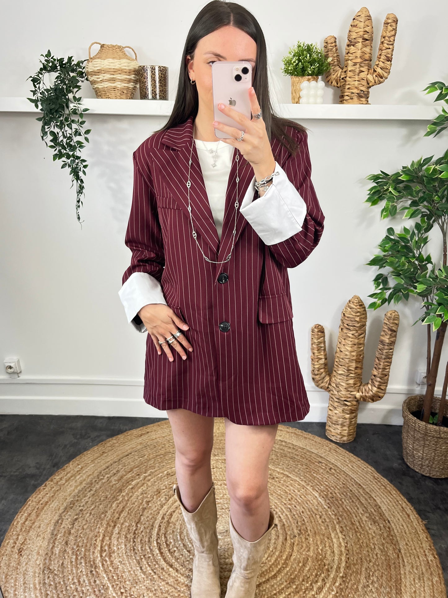 Blazer oversize Bordeaux