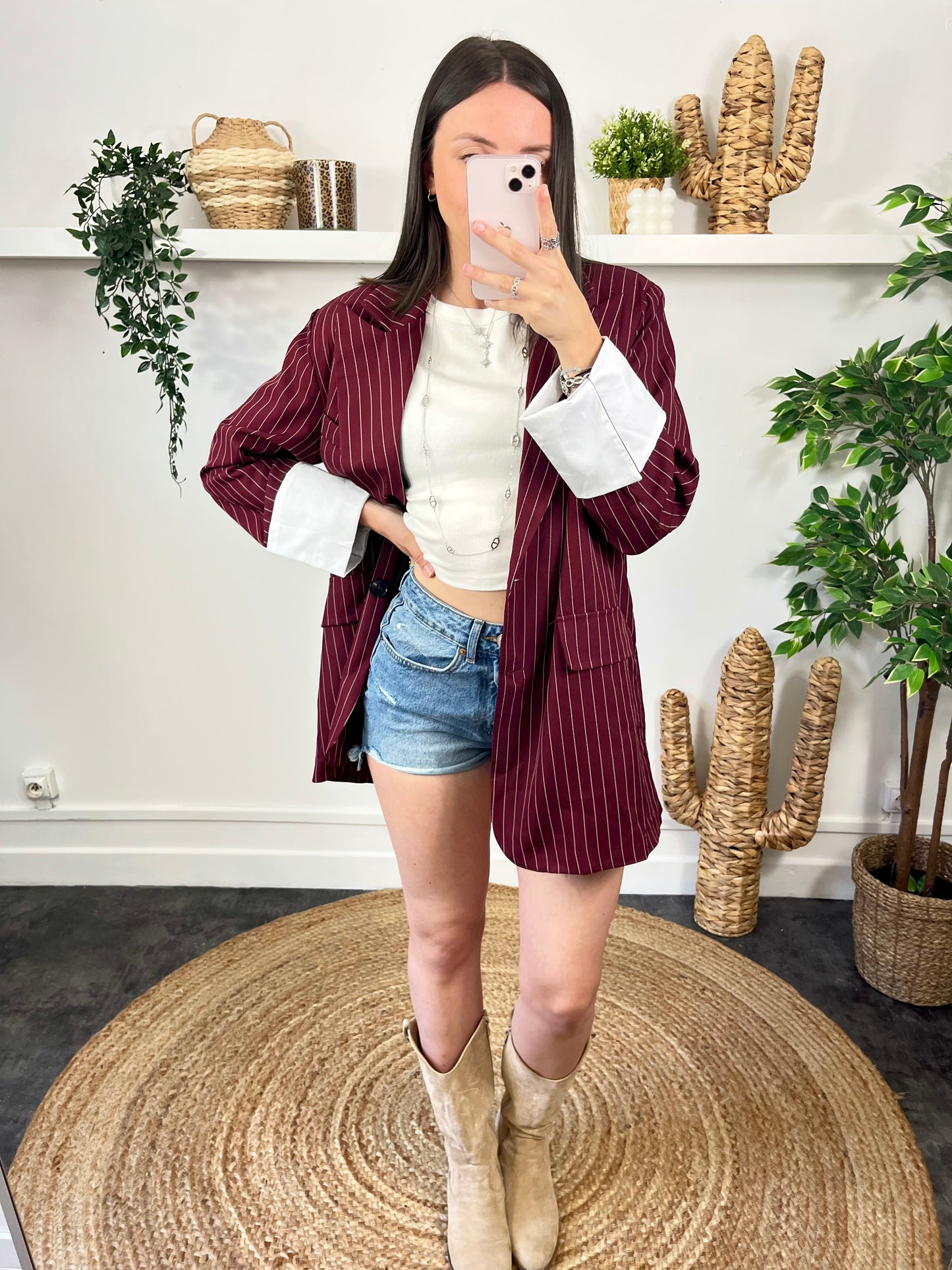 Blazer oversize Bordeaux