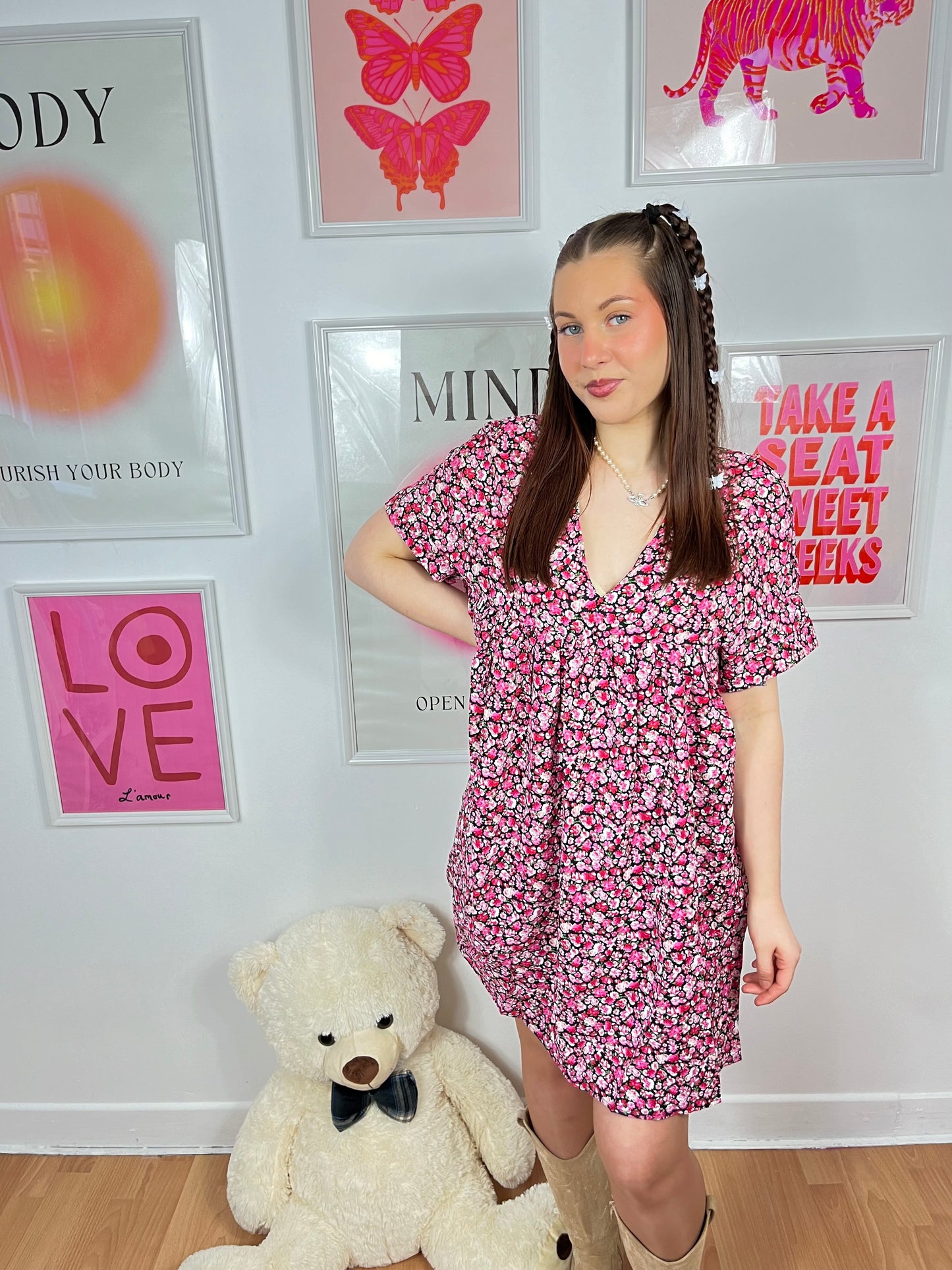 Robe short fleuries đ