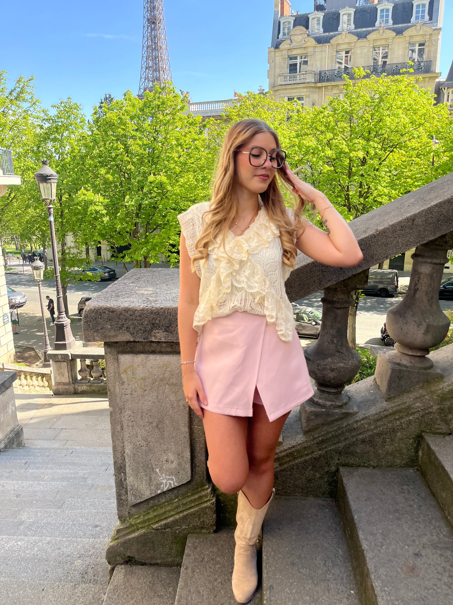 Jupe short Joye rose