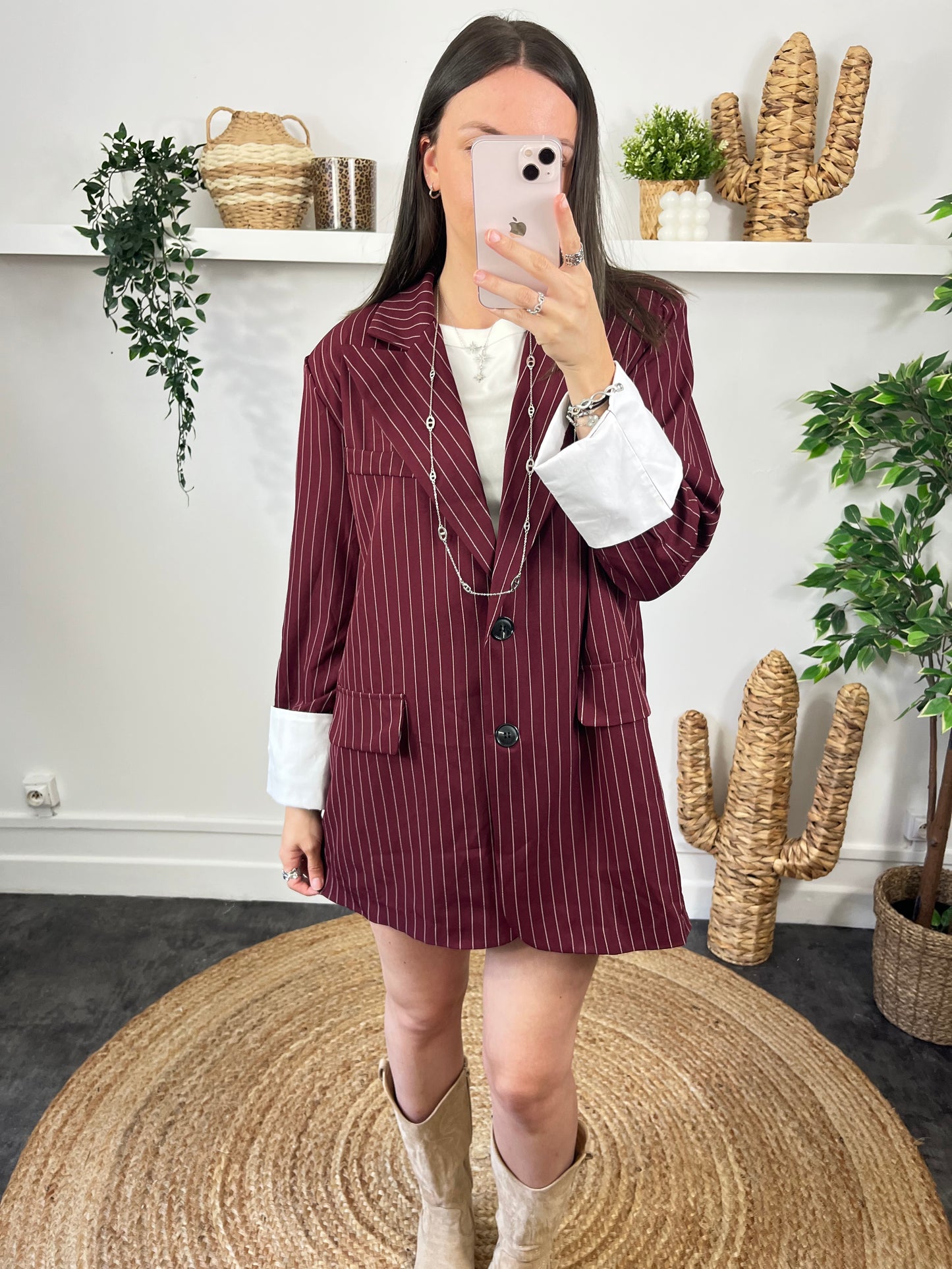 Blazer oversize Bordeaux