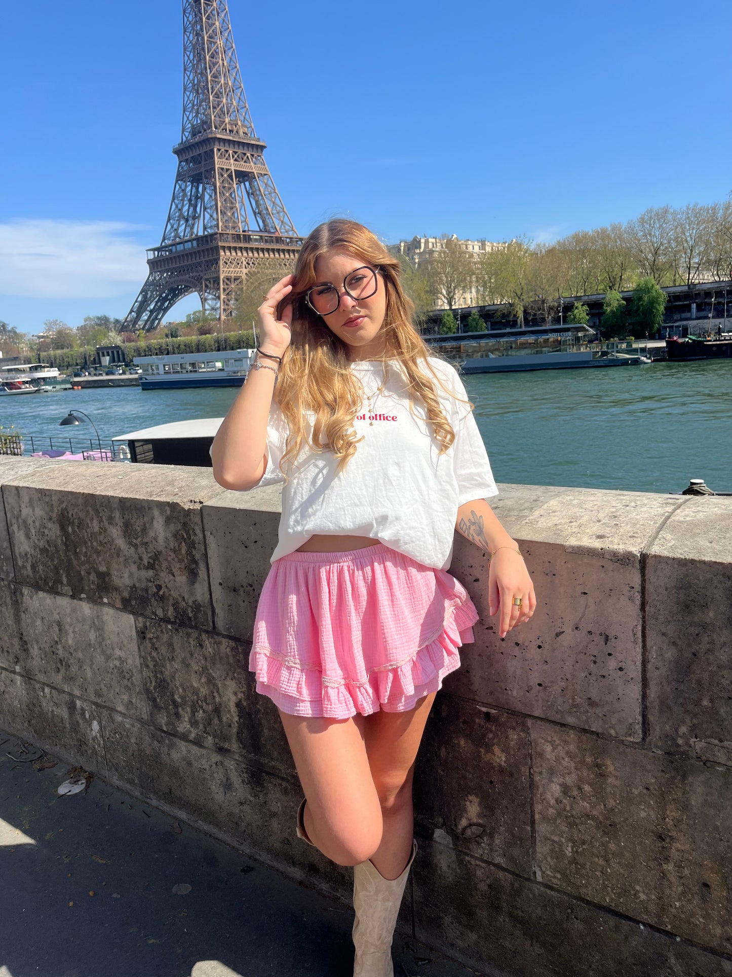 Jupe short rose Alix