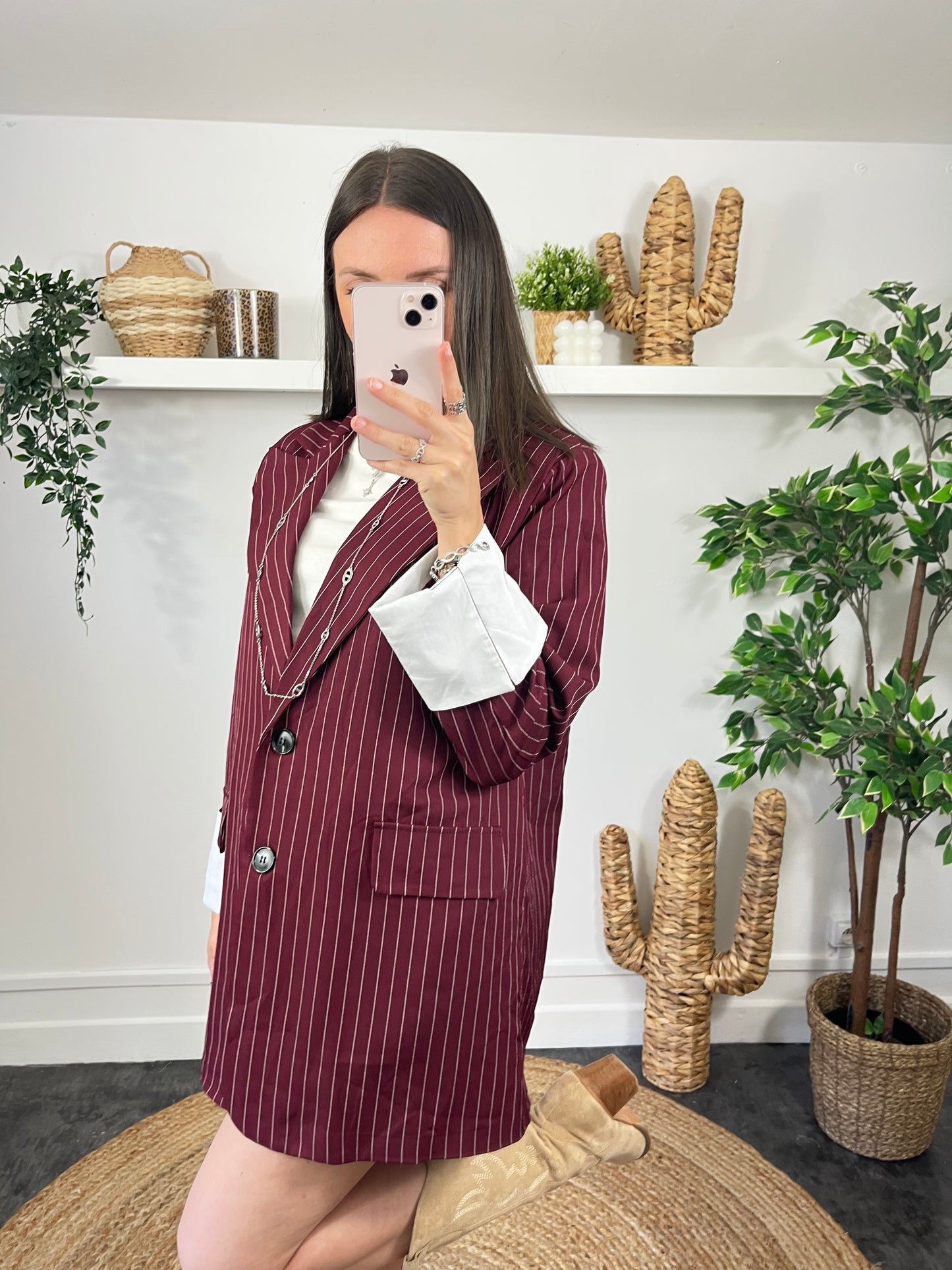 Blazer oversize Bordeaux
