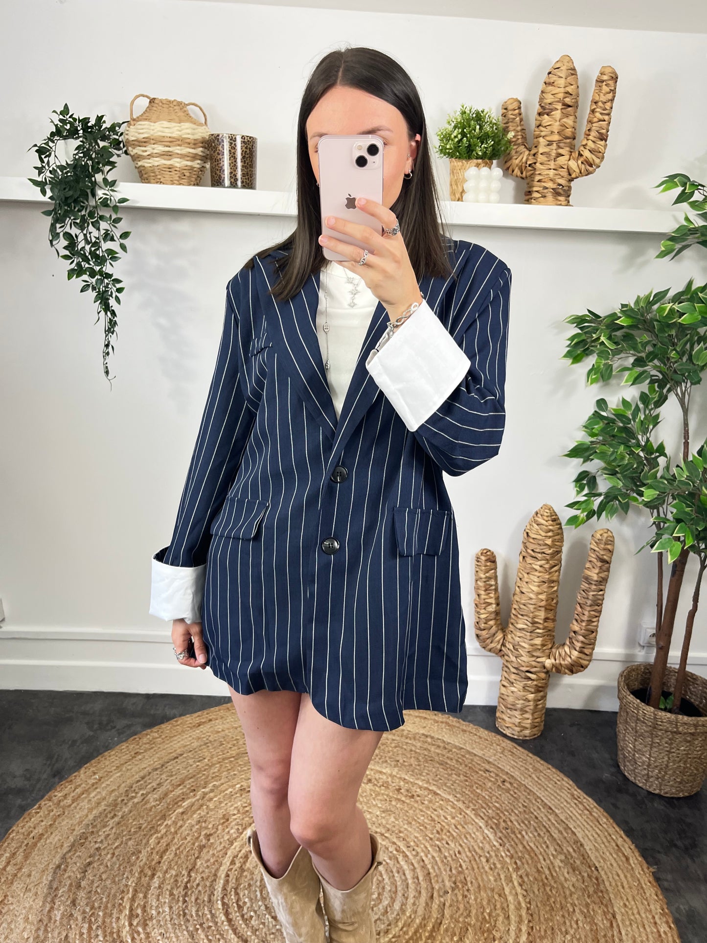 Blazer oversize bleu marine