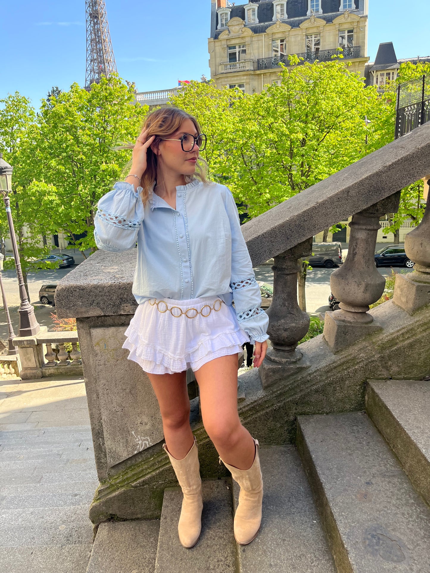 Jupe short blanche Alix