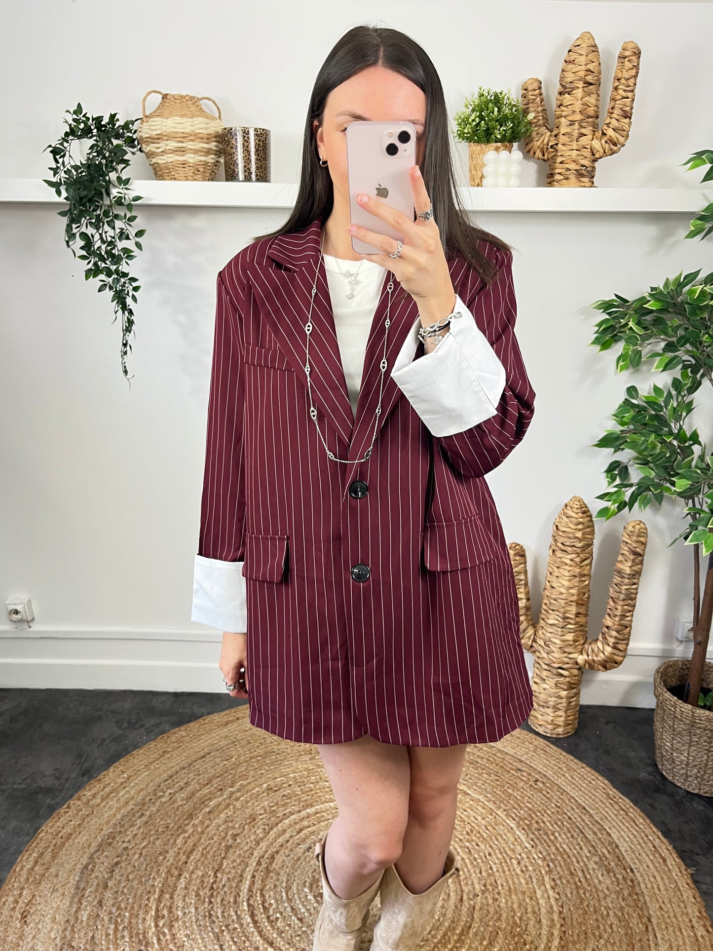 Blazer oversize Bordeaux