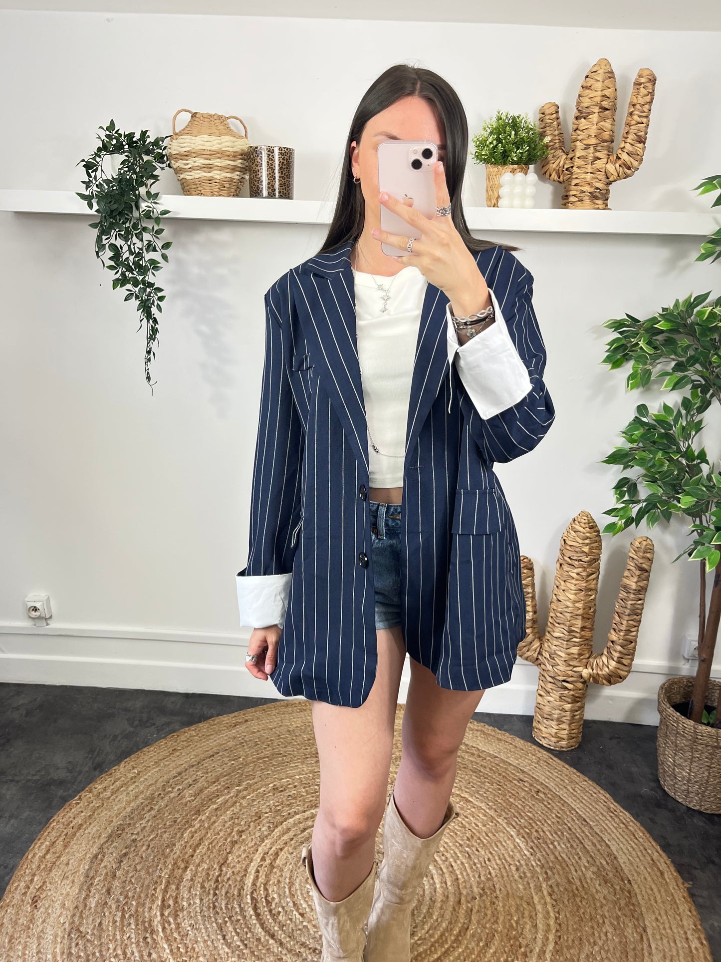 Blazer oversize bleu marine