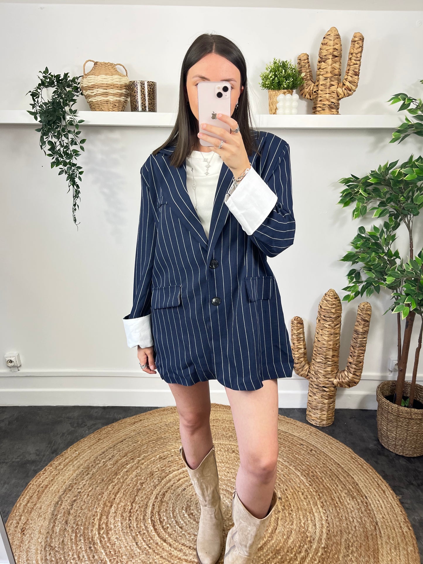 Blazer oversize bleu marine