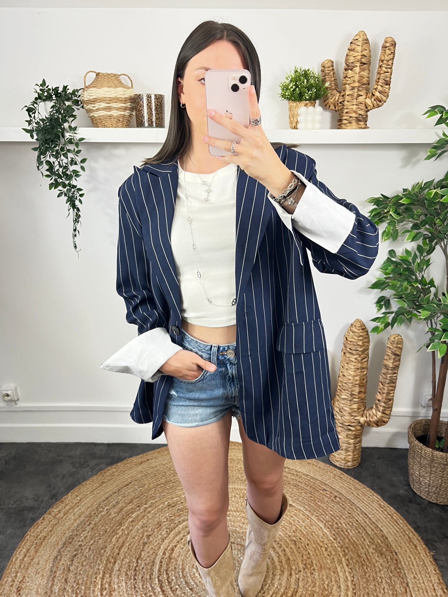 Blazer oversize bleu marine