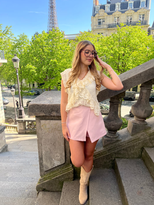 Jupe short Joye rose