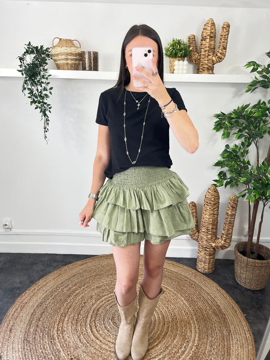 Jupe short Elia kaki