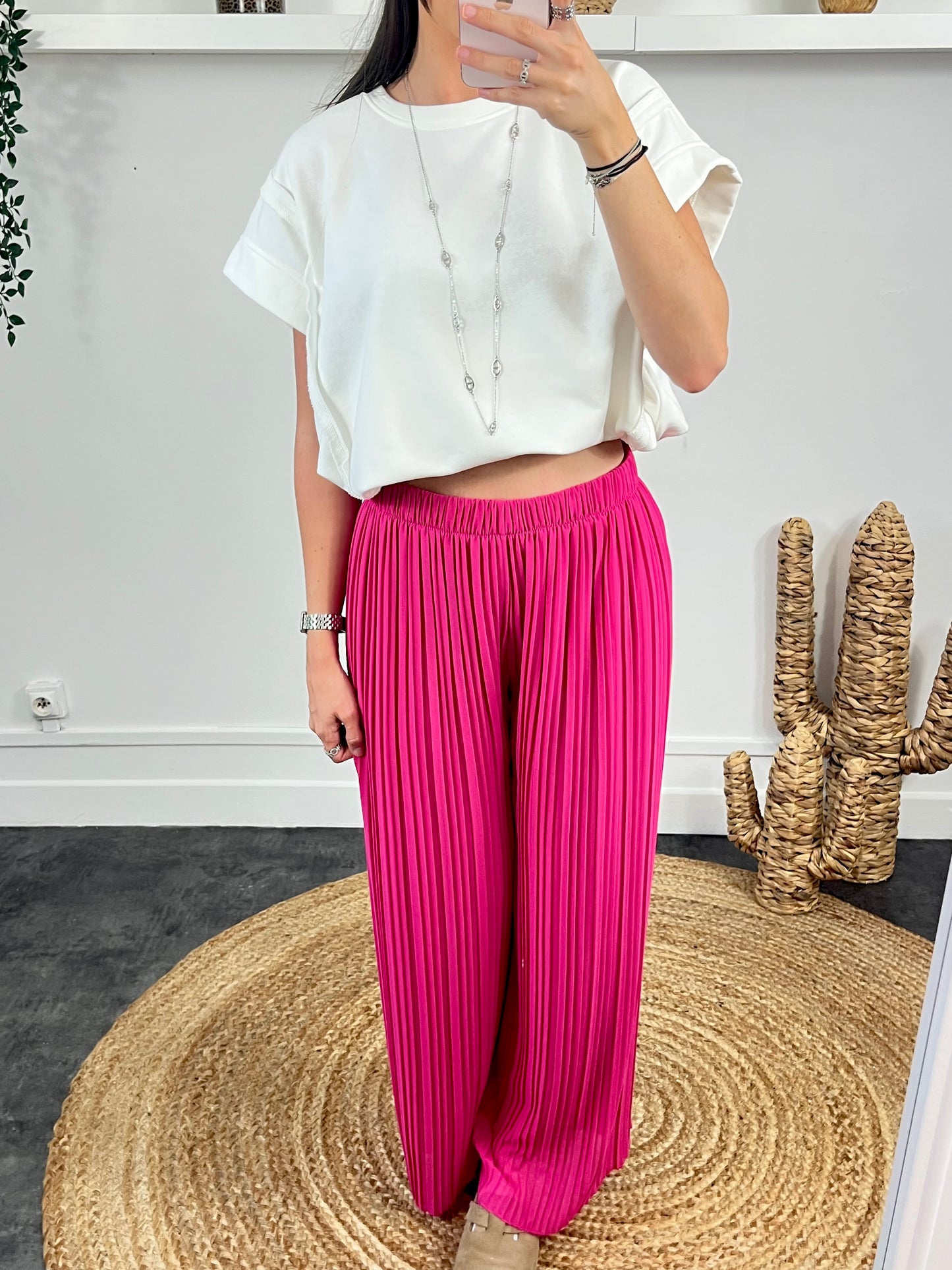 Pantalon Emie rose fuchsia