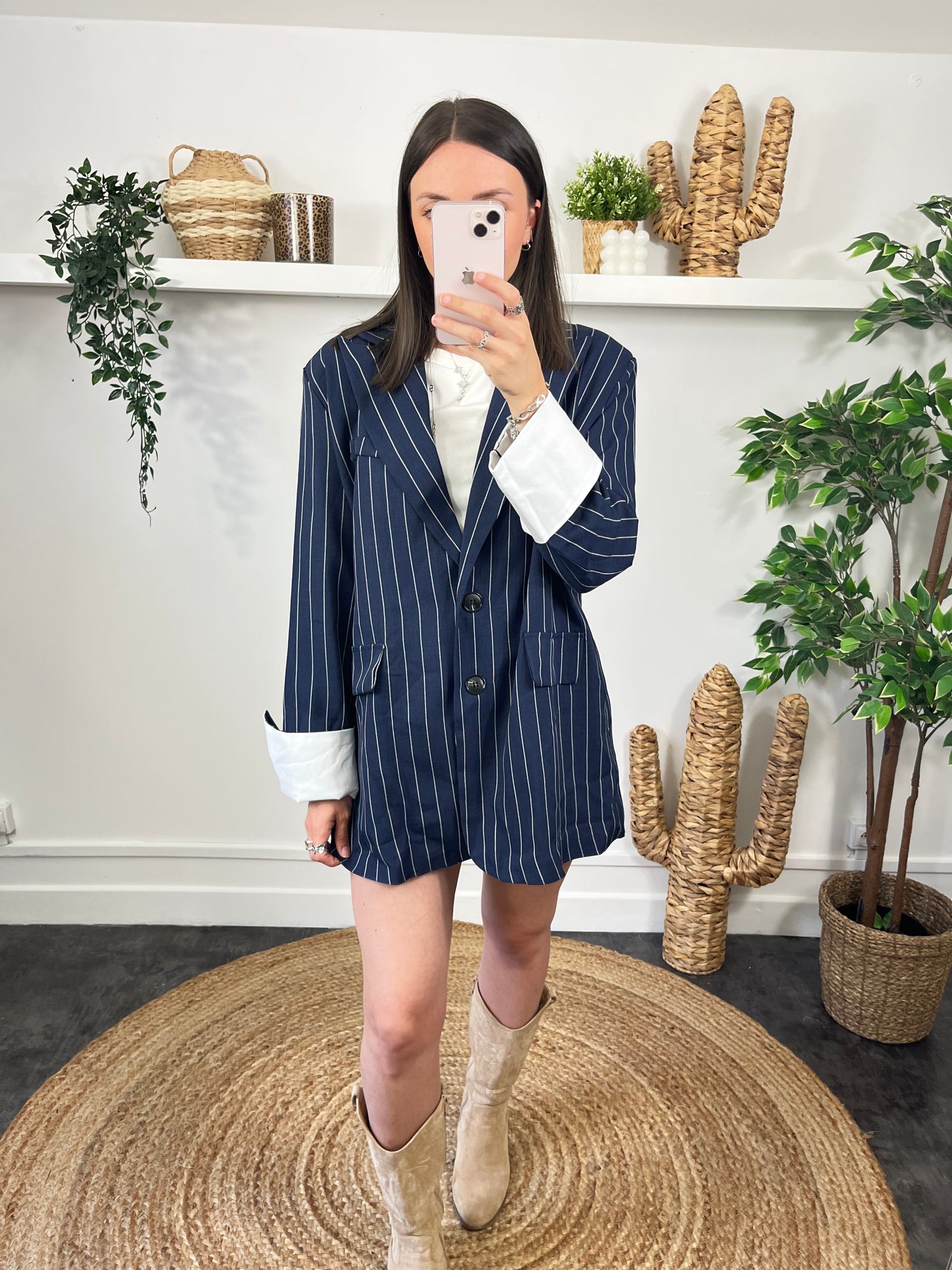 Blazer oversize bleu marine
