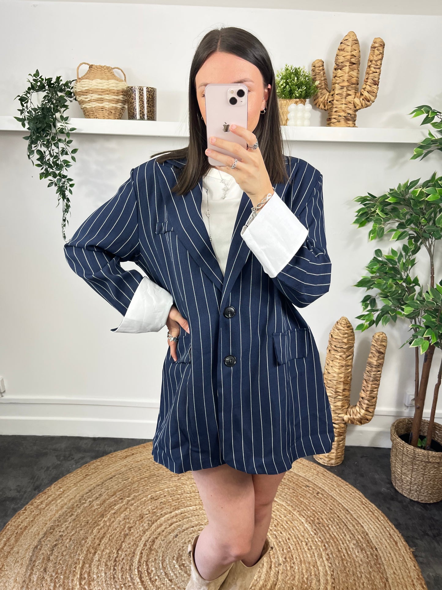Blazer oversize bleu marine